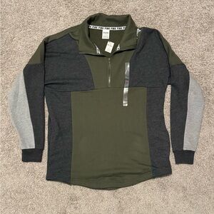 NWT PINK Olive and Gray Zip-Up Sweater